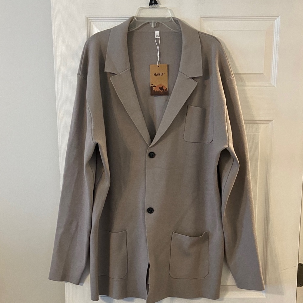 Manly Men's Tan Lightweight Jacket size 3X brand new length 34” pit to pit 50”